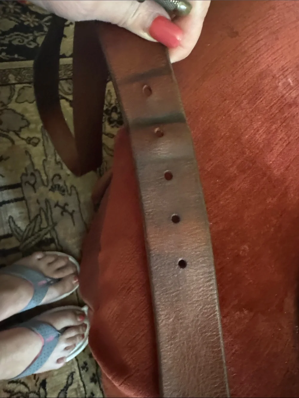 Banana Republic Dark Brown Leather Belt with Metal Buckle